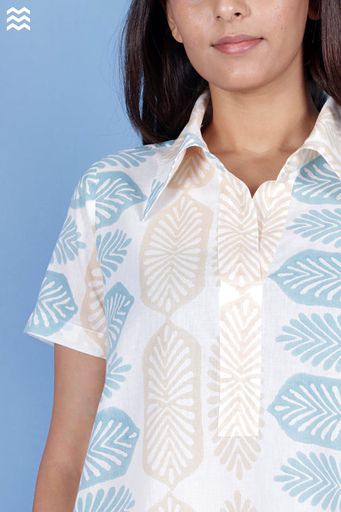 Cambric Cotton Zoom Dress In Block Print